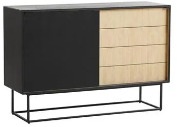 Woud Virka Kommode Høj Hvid/Sort